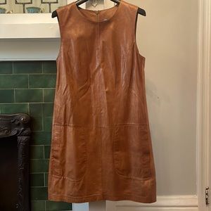 VINCE- leather dress- great soft buttery leather with zipper at the back.